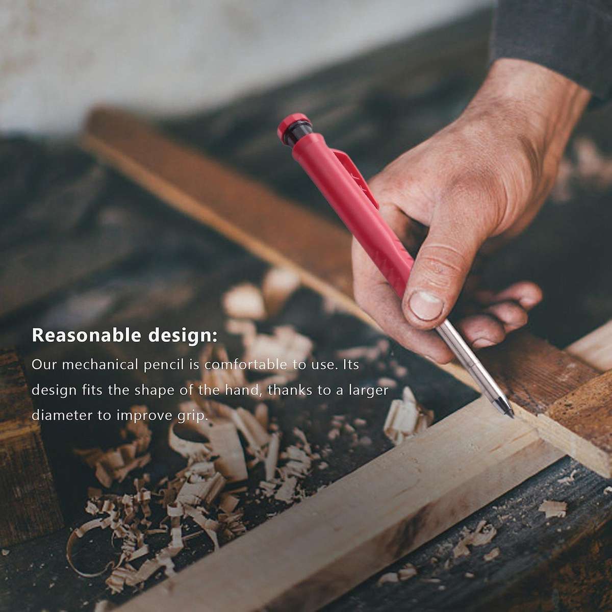 Carpenter Pencil Includes 2 Solid Carpenter Pencil with Sharpener