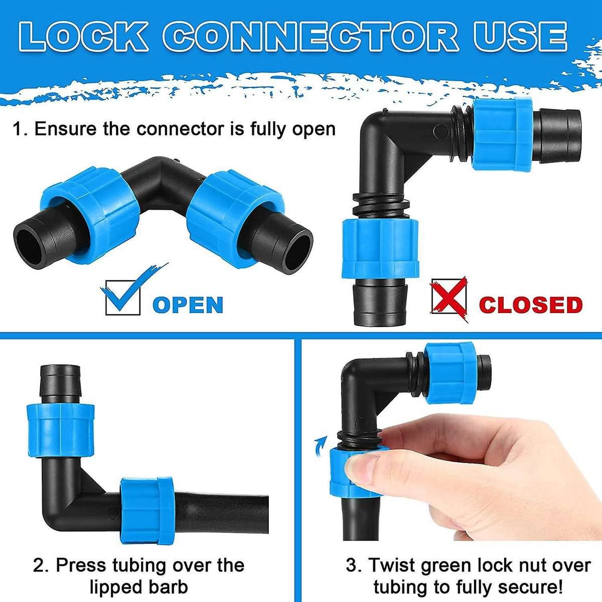 12 Pcs Drip Irrigation Elbows 1/2 Inch Universal Elbow Fitting Hose