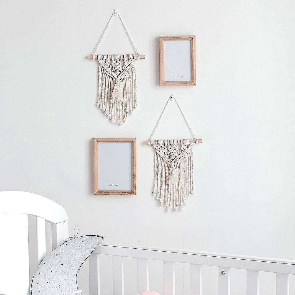 Mini Macrame Boho Wall Hanging Decor, Geometric Woven Tapestry