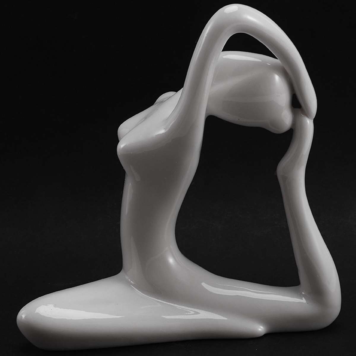 Abstract Art Ceramic Yoga Poses Yoga Lady Figure Statue Ornament #8