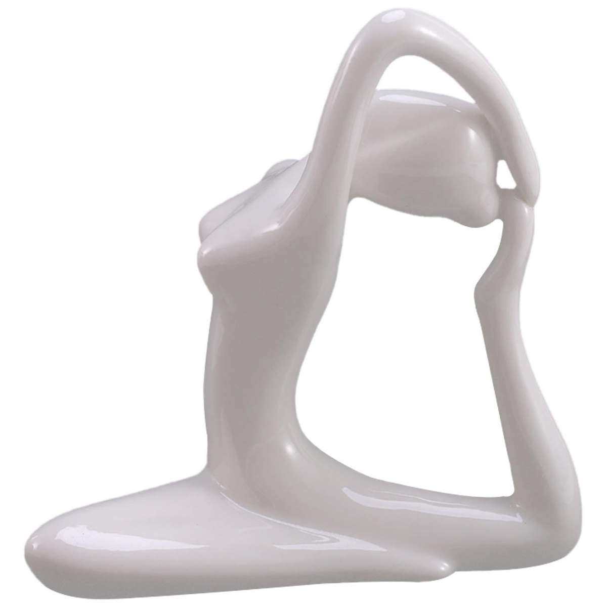 Abstract Art Ceramic Yoga Poses Yoga Lady Figure Statue Ornament #8