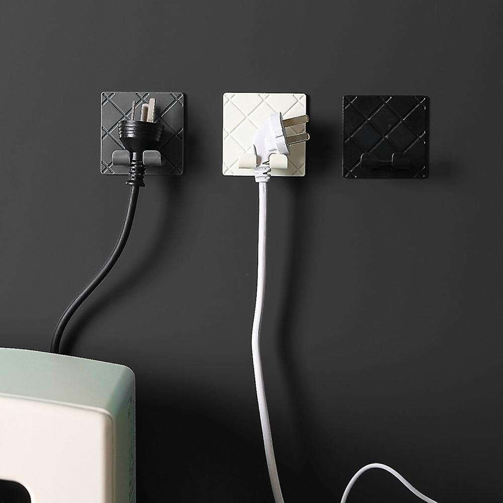 12pcs Kitchen Bathroom Folding Wall Storage Hook Power Plug Rack