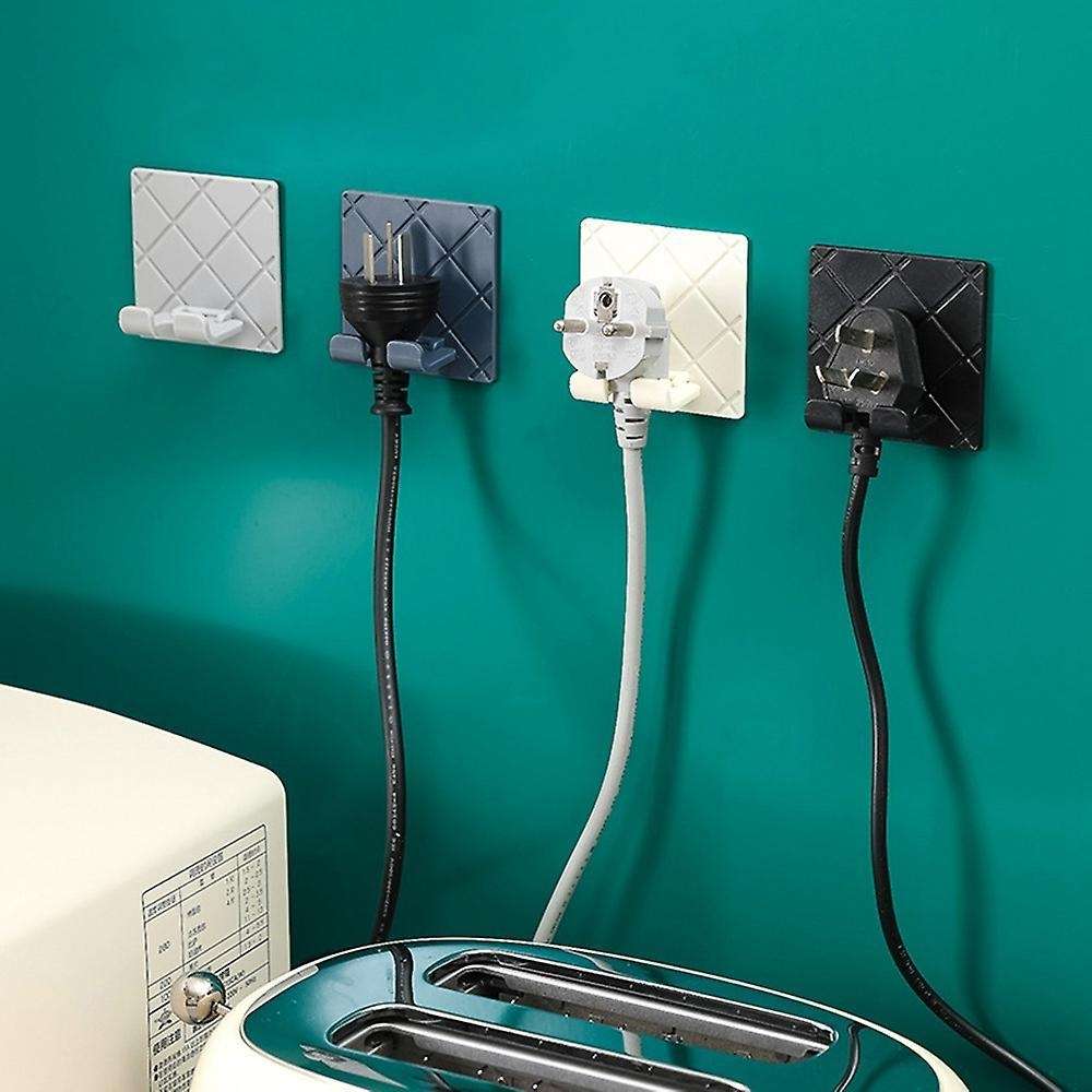 12pcs Kitchen Bathroom Folding Wall Storage Hook Power Plug Rack