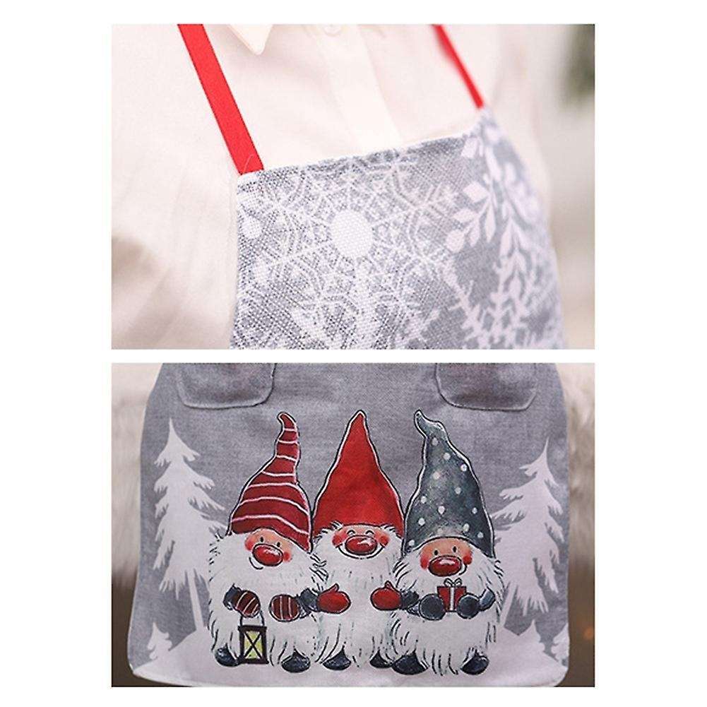 Christmas Apron Linen Santa Christmas Decorations for Baking ,red