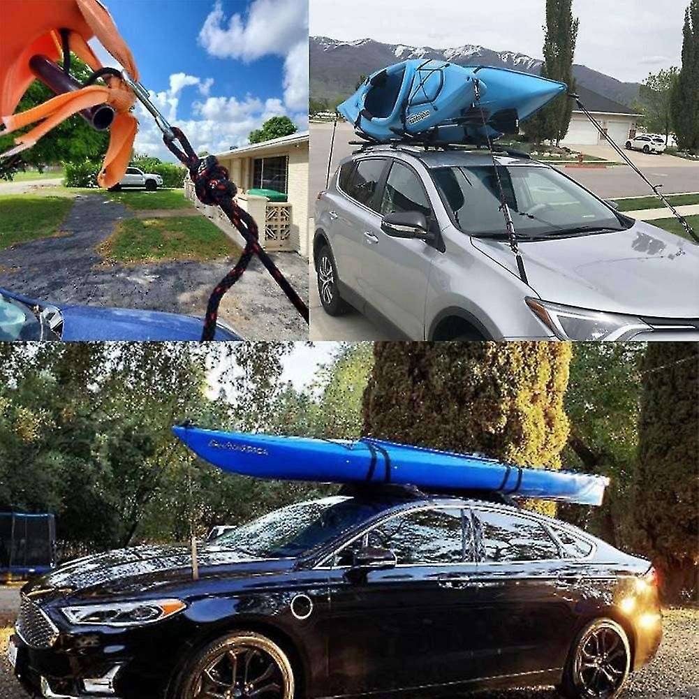 1/8 Inch Ratchet Tie Down Ropes for Kayak and Canoe Bow and Stern Tie