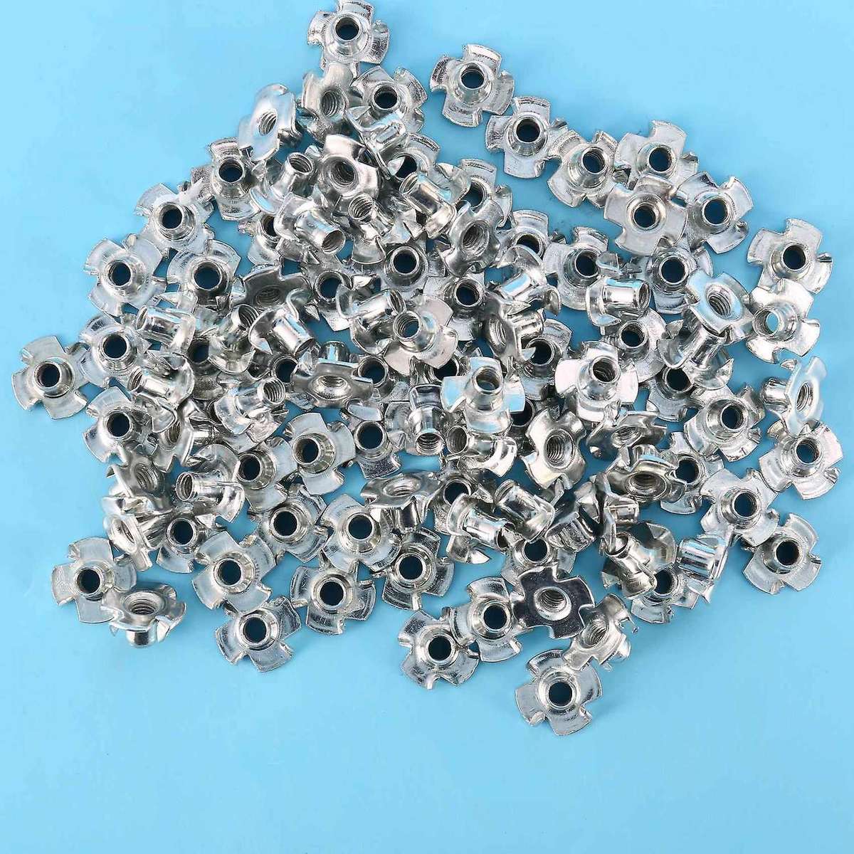Set Of Assorted Four Prong Nuts Metal Coating (m5 100pcs)