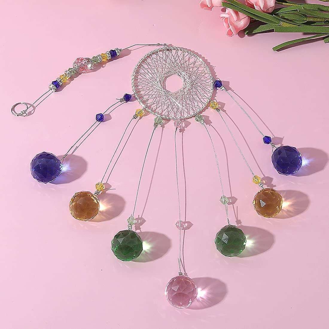 Blue Crystals Sun Catcher Hanging Suncatchers Chandelier Lamps Light