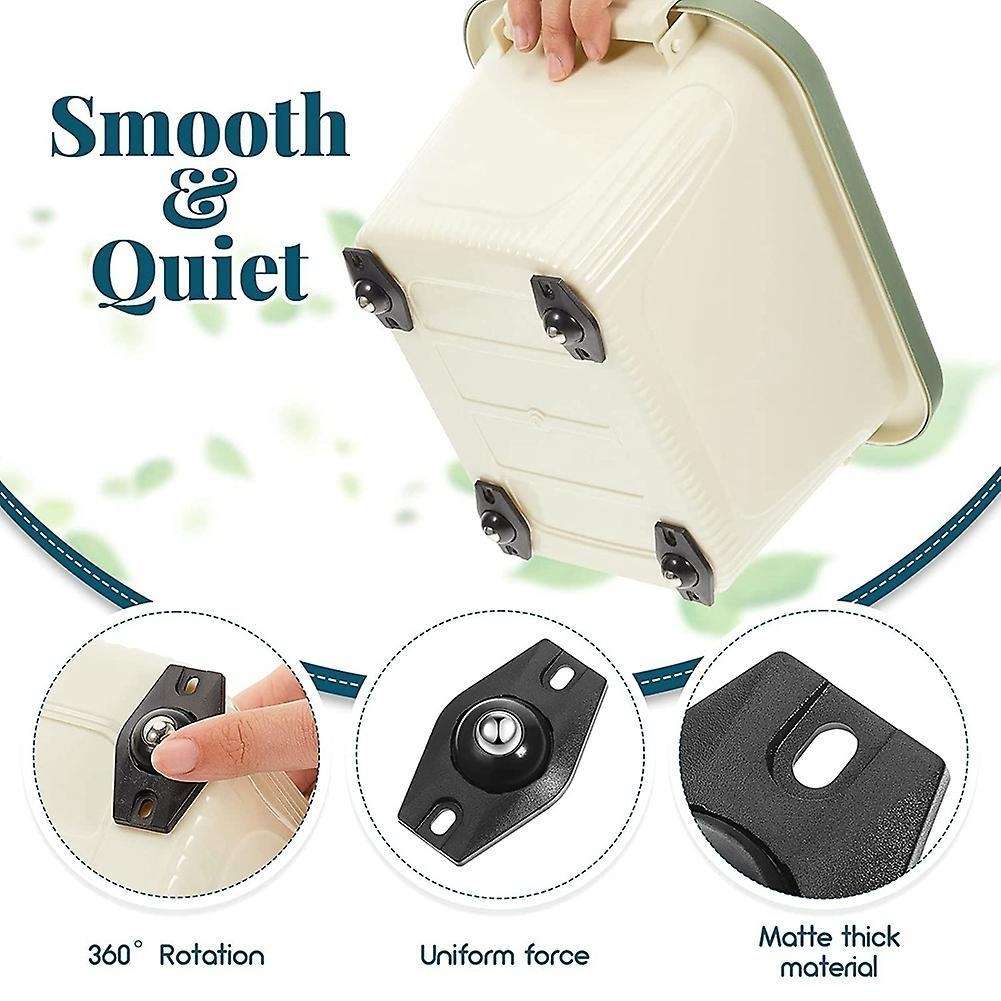 8 Pieces Self Adhesive Caster Wheels with Ball Bearings (black)