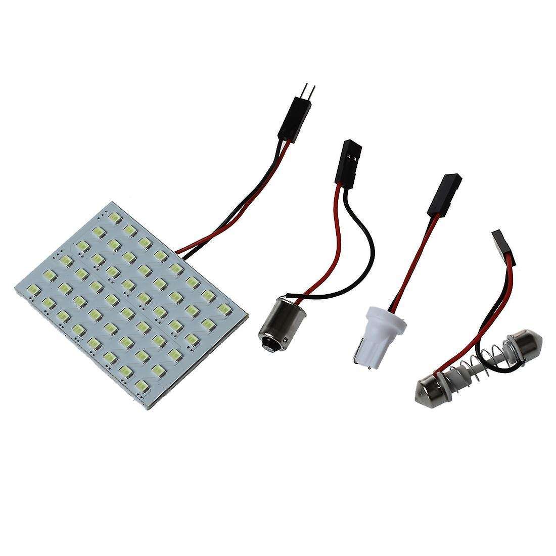 5pcs Car Interior Light Panel 48 Smd Led T10 Ba9s Dome Festoon Bulb Adapter 12v White Panel