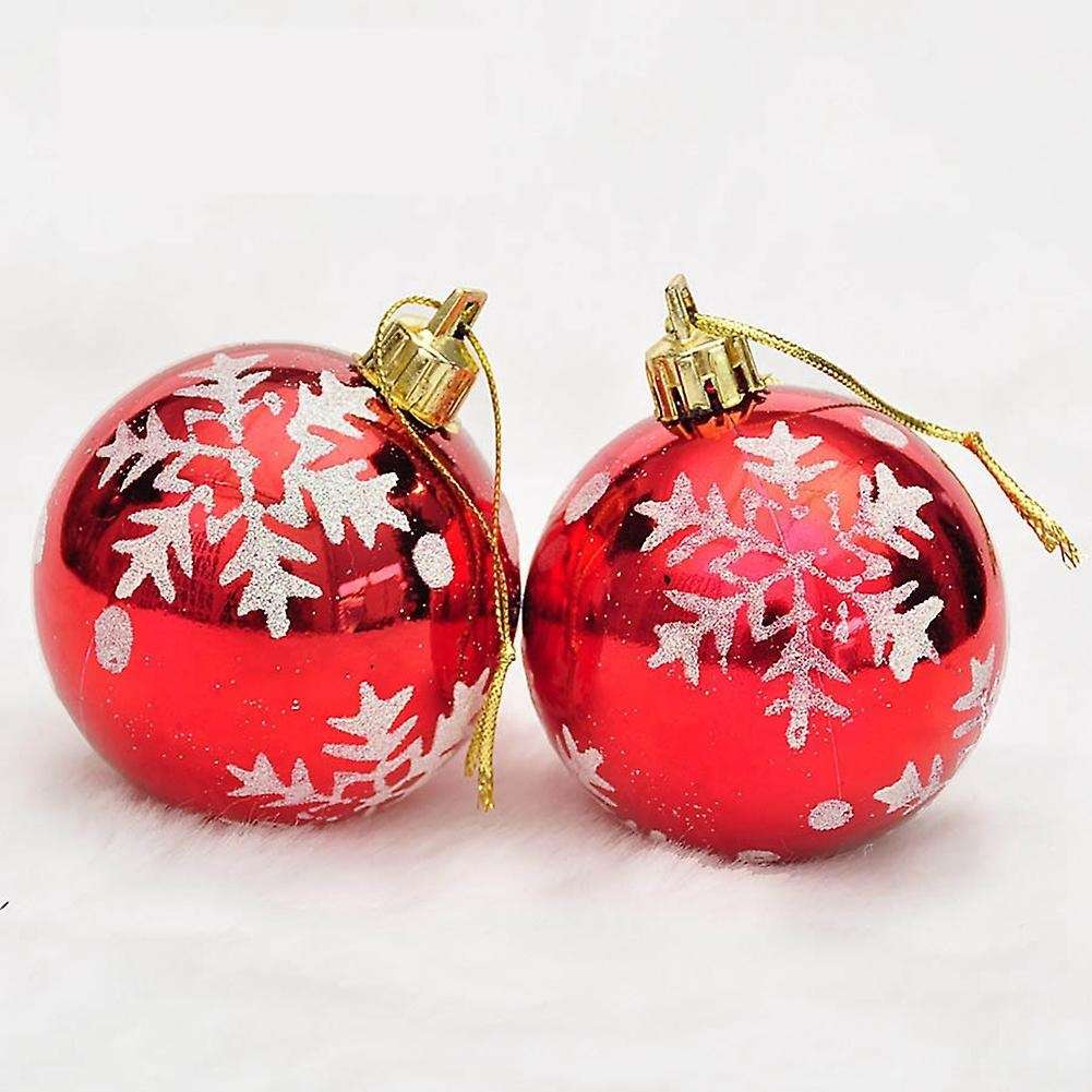 6pcs 6cm Christmas Balls Christmas Tree Decorations Gift -pink
