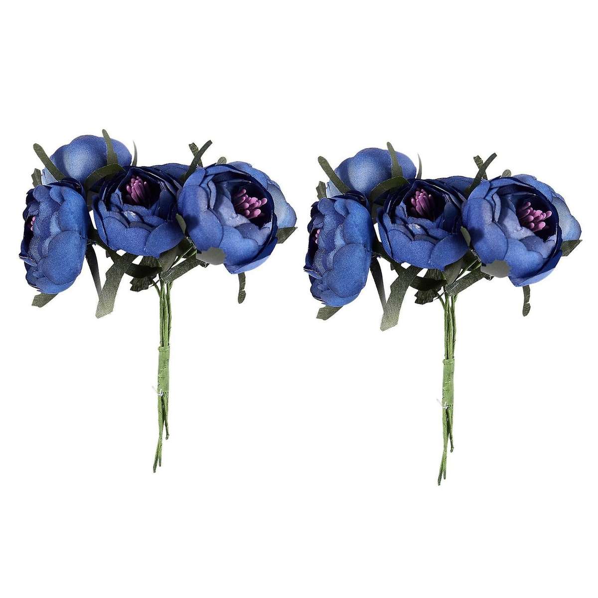 6pcs/lot Silk Cloth Bouquet Decorative(royal Blue Purple Heart)