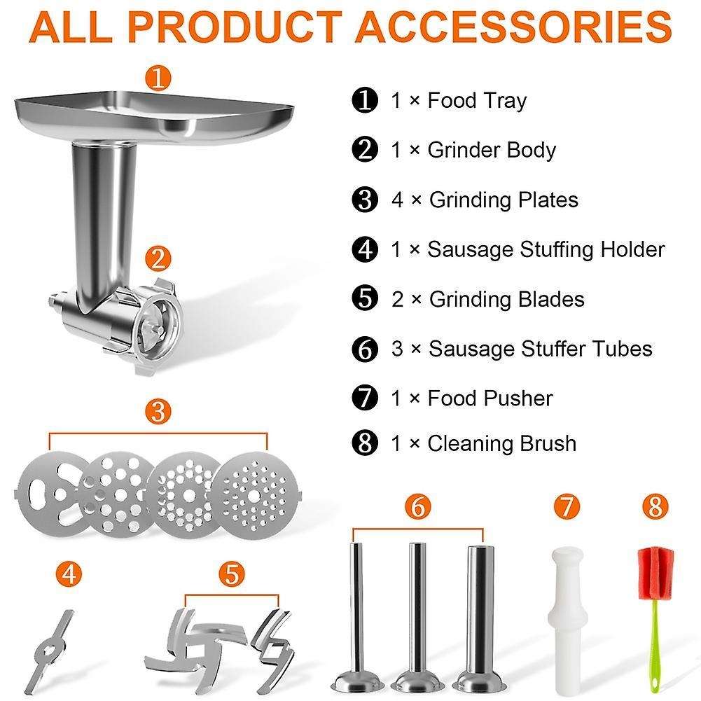 Metal Meat Food Grinder Attachment for Kitchenaid Stand