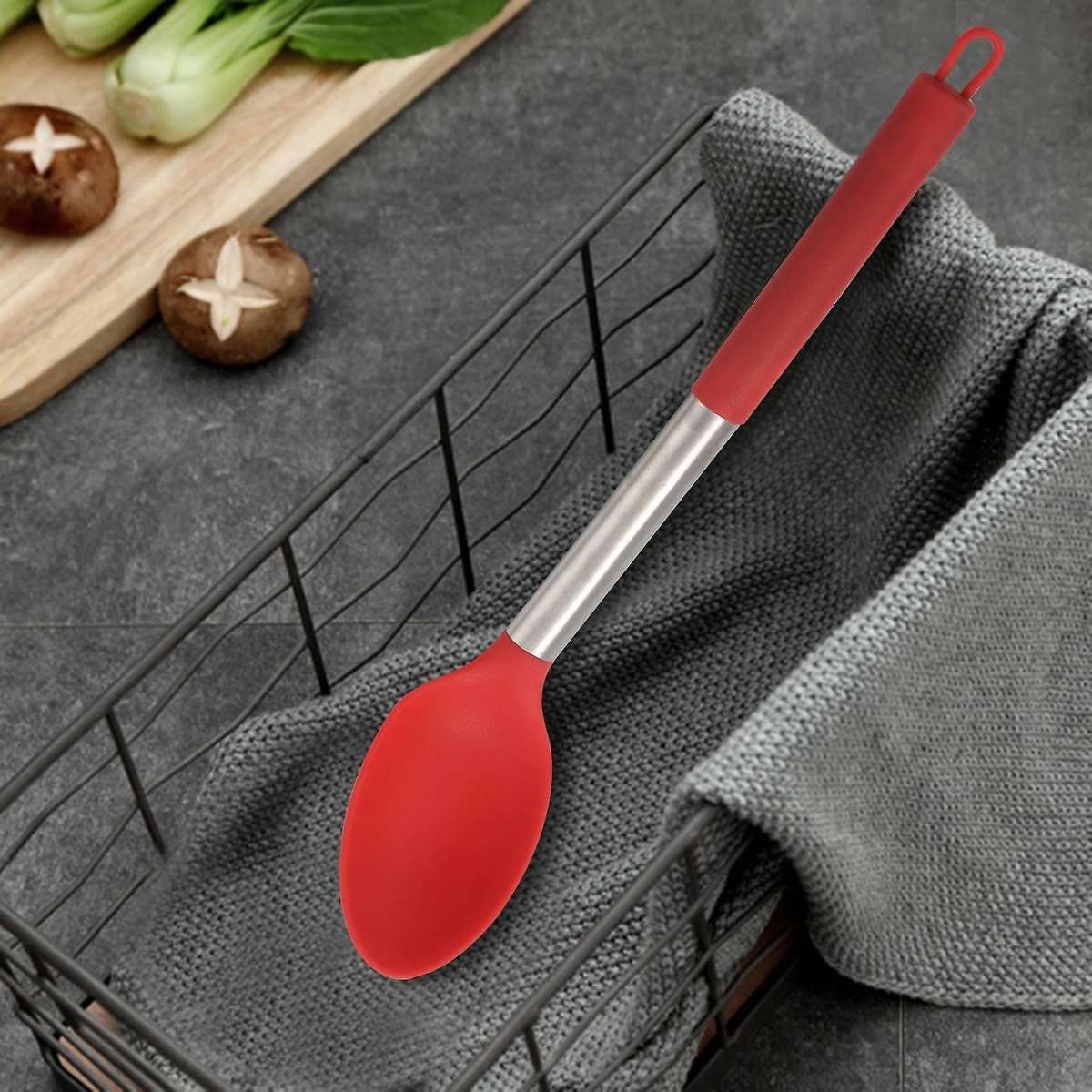 Silicone Cooking Spoon Set Of 2 Solid Basting Spoon for Spoon