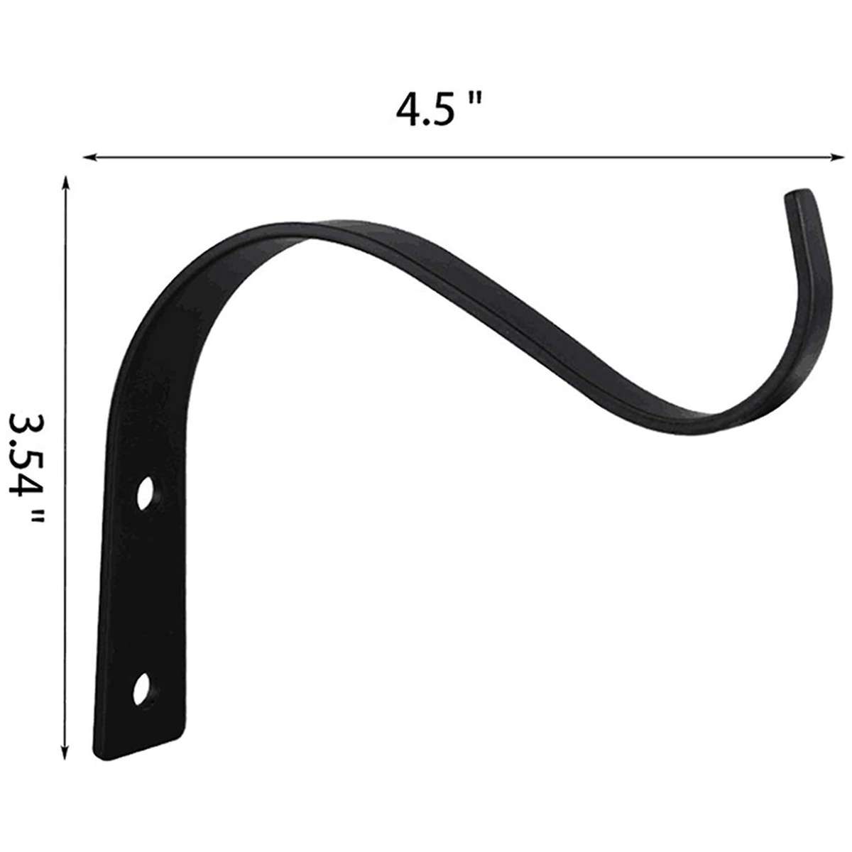 2x 4.5inch S Shape Wall Hanging Flower Pot Bracket Hook Iron Black