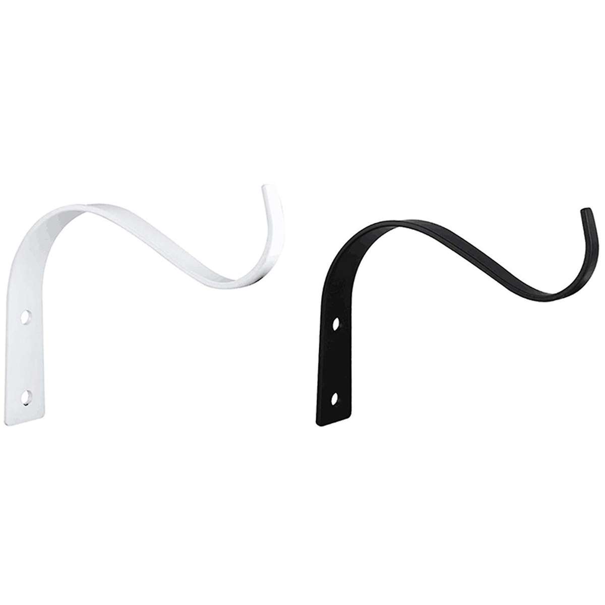 2x 4.5inch S Shape Wall Hanging Flower Pot Bracket Hook Iron Black