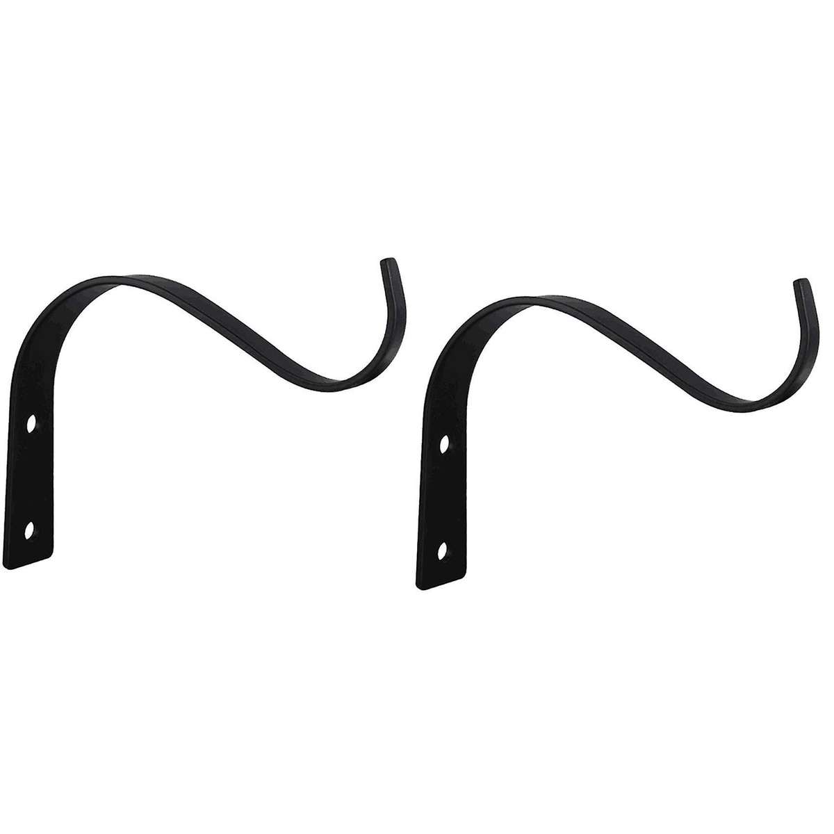 2x 4.5inch S Shape Wall Hanging Flower Pot Bracket Hook Iron Black