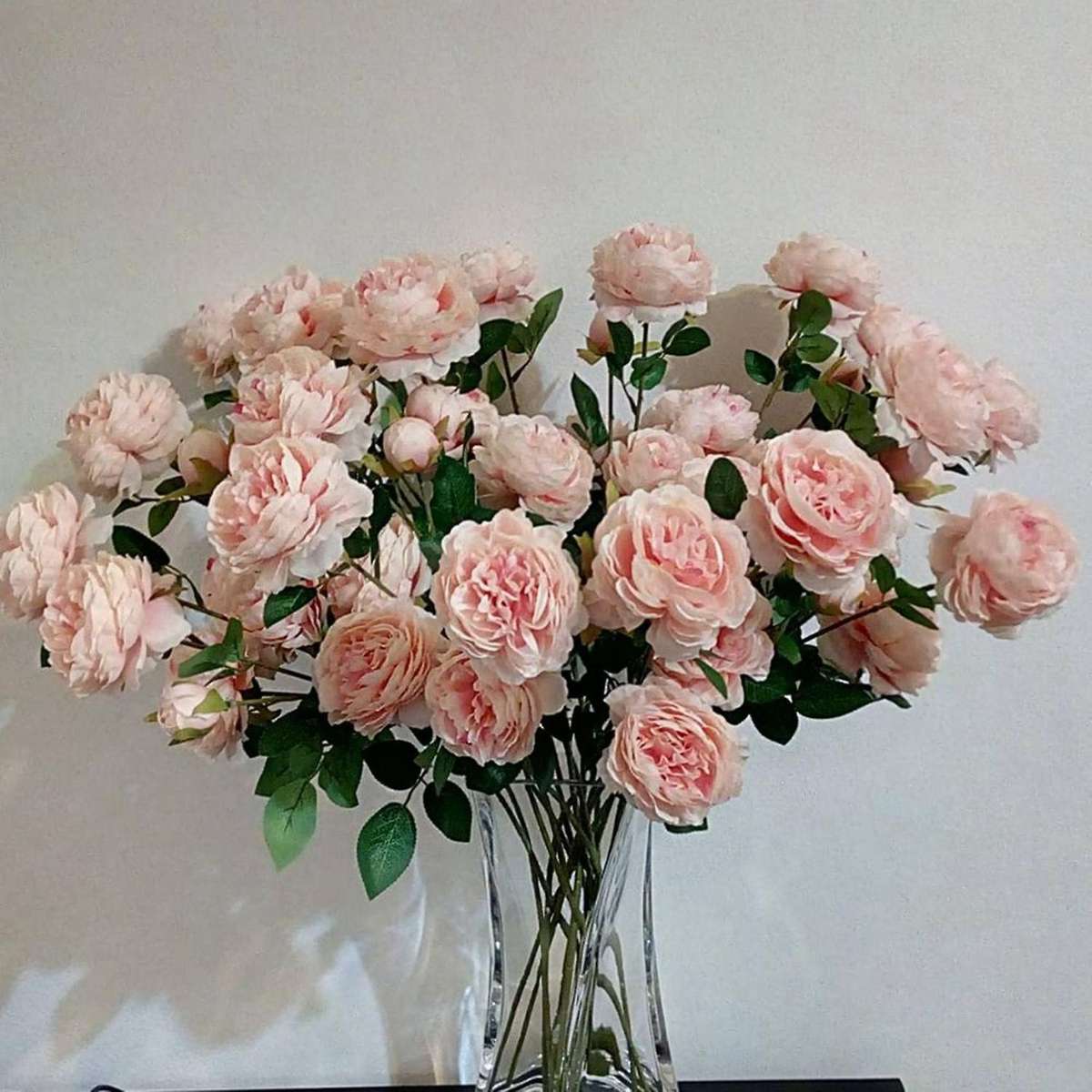 3x 3 Heads Artificial Flowers Peony Bouquet Silk Flowers (pink)