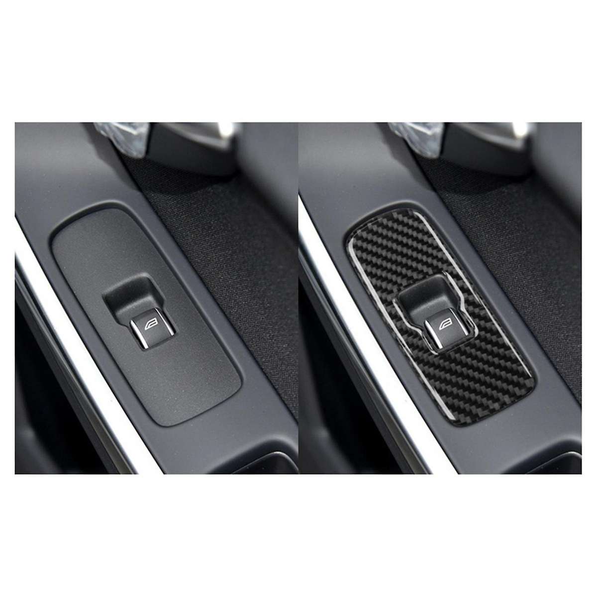 Carbon Fiber Interior Window Lift Button Cover for Volvo V60 S60