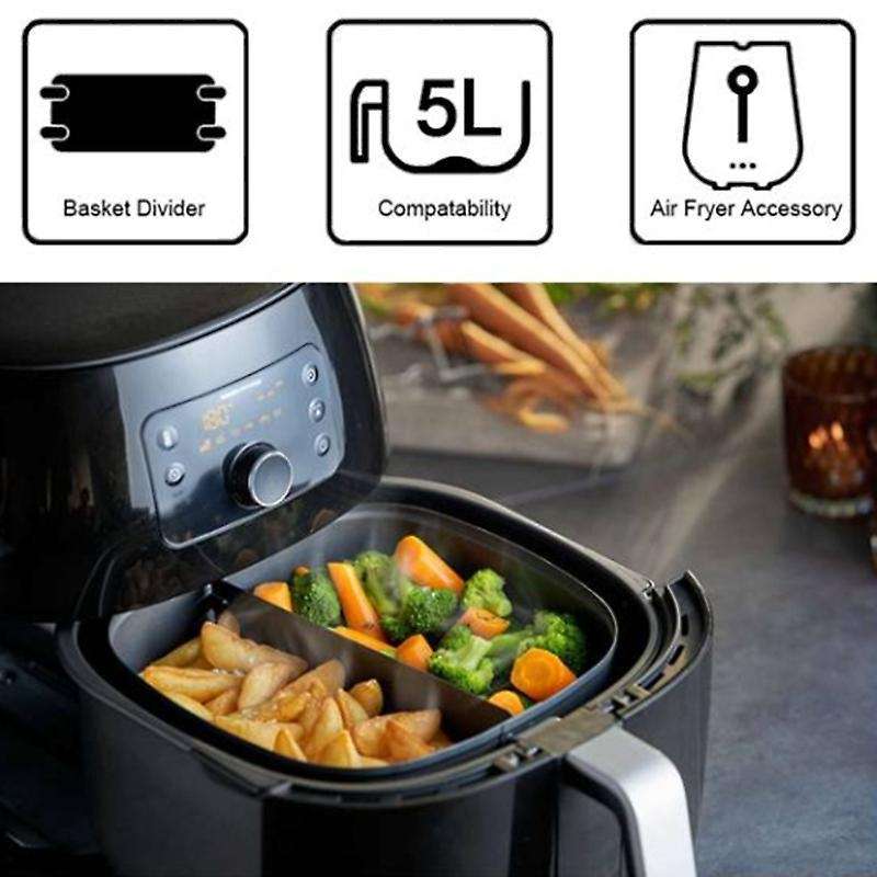 Air Fryer Cooking Divider for 5l Air Fryer Keeps Food Separated 21cm Black