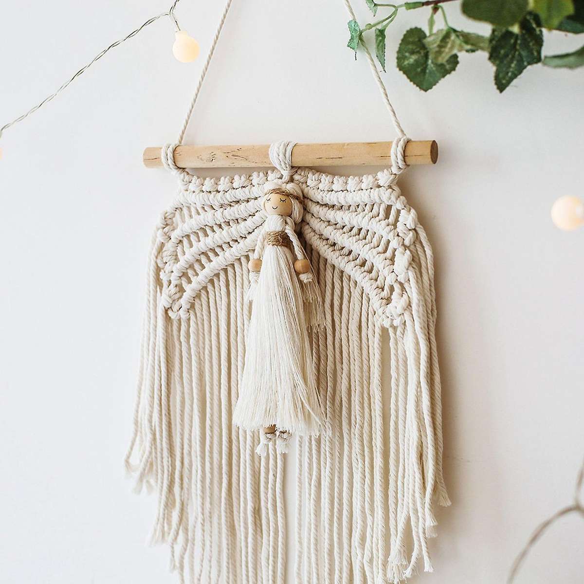 Mini Angel Wing Tapestry Boho Hand-woven Pendant Macrame Wall Hanging