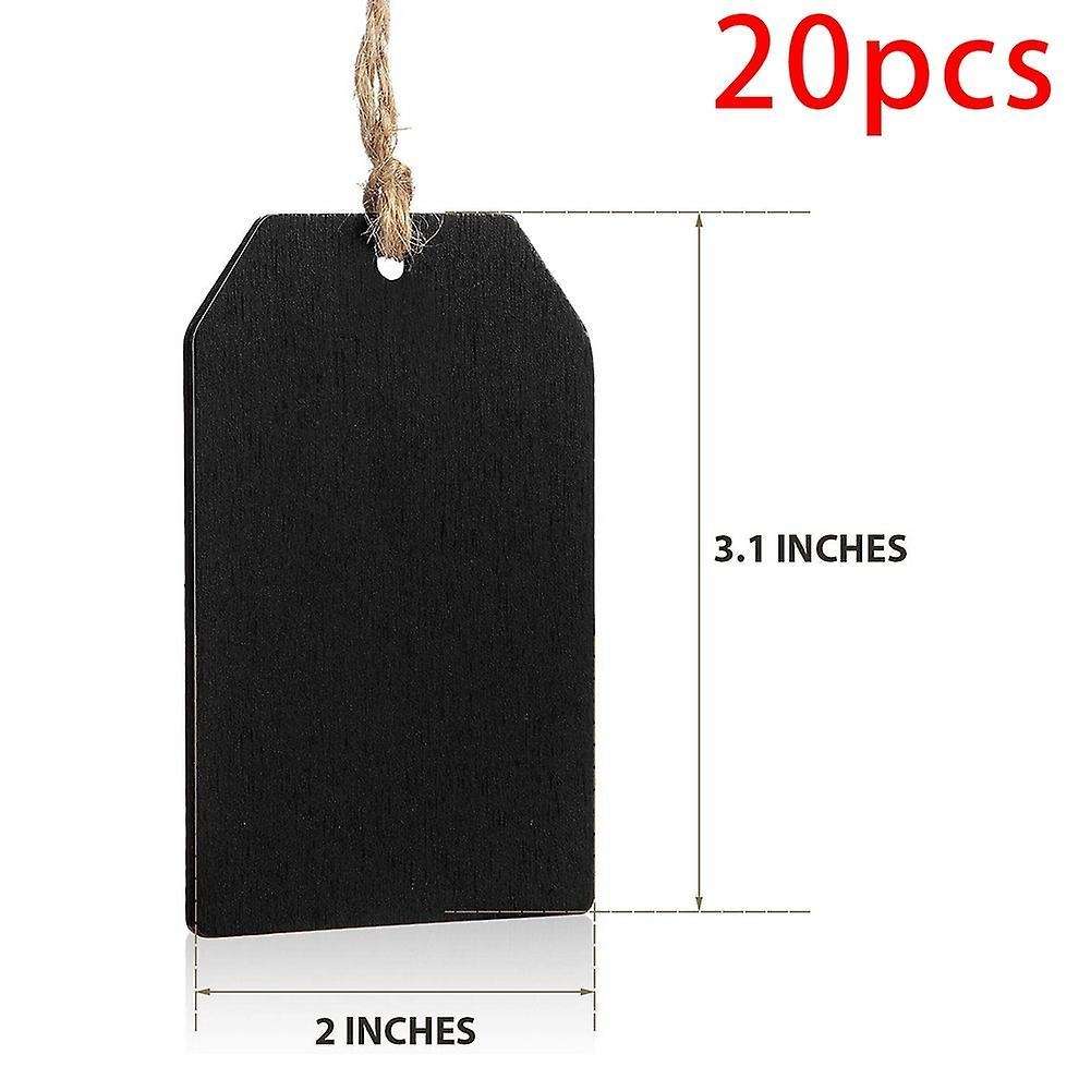 20pcs Chalkboard Tags Hanging Wooden Mini Chalkboard Signs
