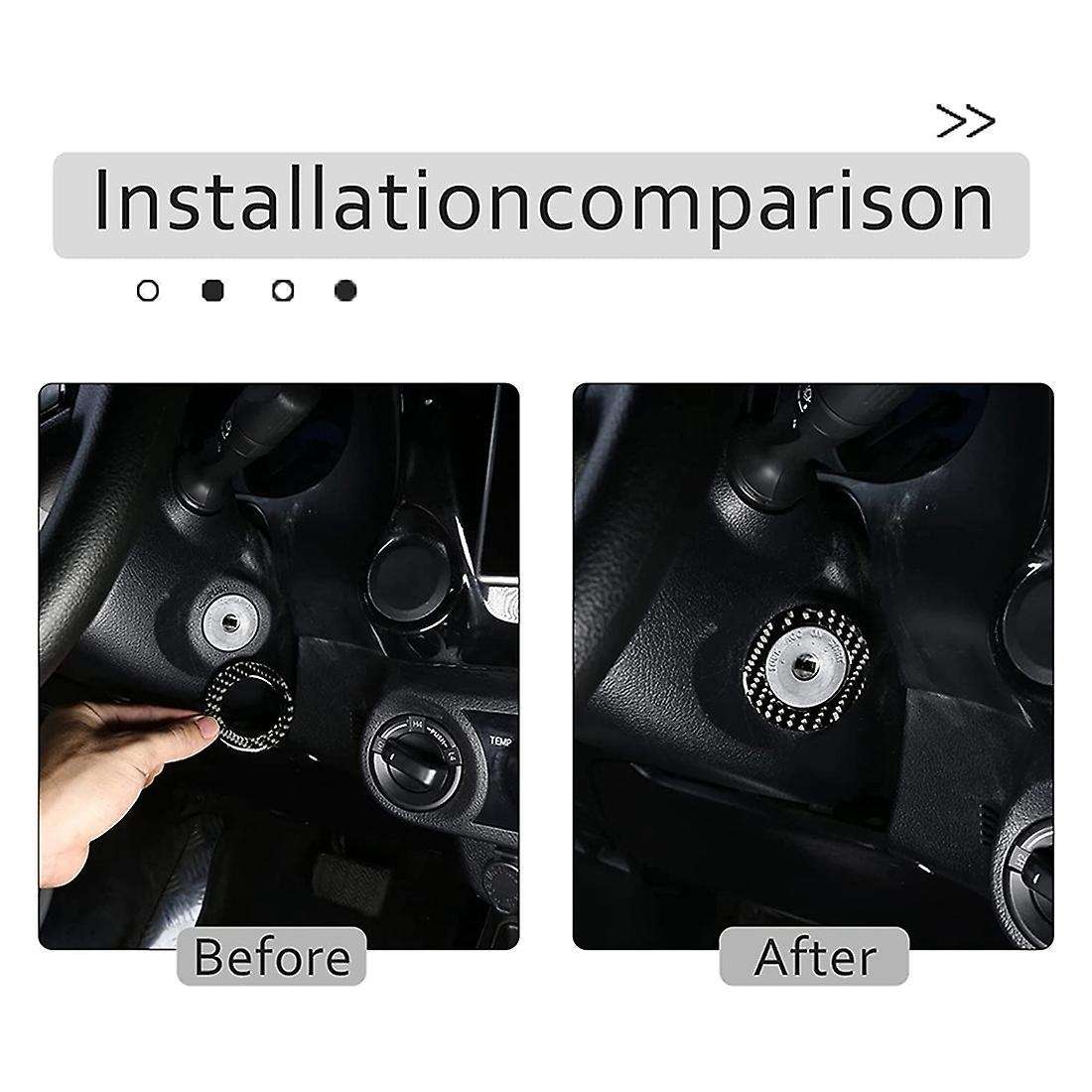 Carbon Fiber Car Key Ring Start Switch Trim Sticker for Toyota Hilux