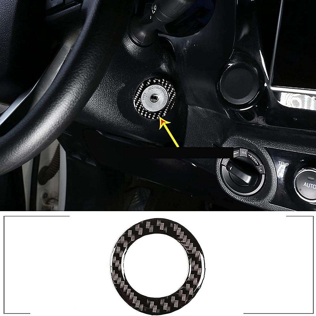 Carbon Fiber Car Key Ring Start Switch Trim Sticker for Toyota Hilux