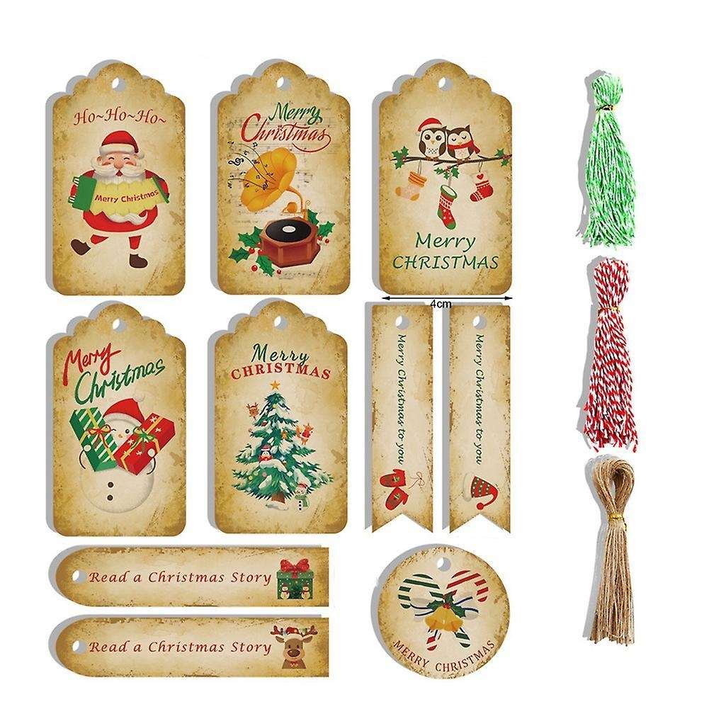 150 Pcs Christmas Kraft Paper Tags with Cotton String for Diy Craft