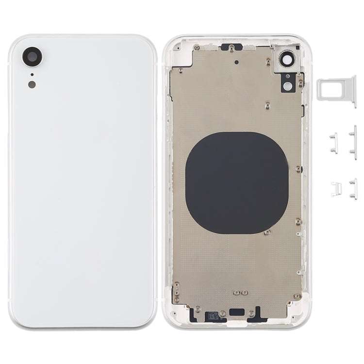 Back Housing Cover with Camera Lens & SIM Card Tray & Side Keys for iPhone XR(White)