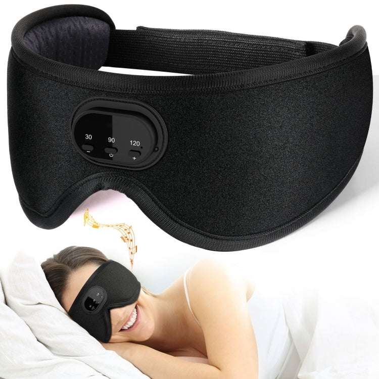 White Noise Bluetooth5.2 3D Eye Mask Wireless Music Sleep Headphones with Timing Function(Black)