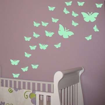 Honana DX-137 12PCS Fluorescent Glow Butterfly Wall Sticker