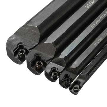 15pcs 7/10/12/16/20mm SCLCR09 Lathe Turning Tool Holder with CCMT060204 Inserts and Wrench