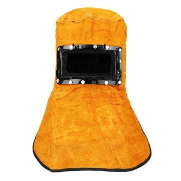 Solar Auto Darkening Filter Leather Welding Mask Hood Neck Protect Helmet