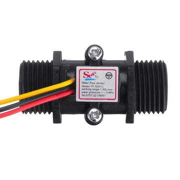 5pcs YF-S201C Black Flow Meter Water Flow Sensor Switch Precision Flowmeter Turbine Flowmeter G1/2 D