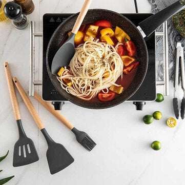 11Pcs Edible Silicone Non-stick Kitchen Utensils Set Cooking Spatula Gadget Tool