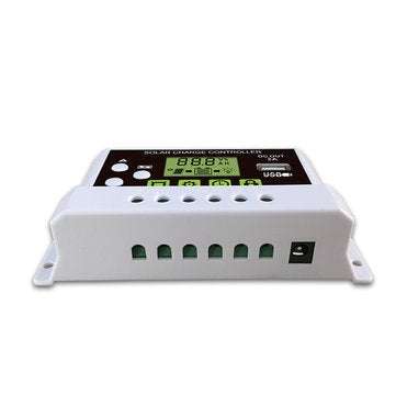 10A 12V/24V PWM Solar Panel Charge Controller Li-ion & Lead Acid Battery Charger USB LCD Display