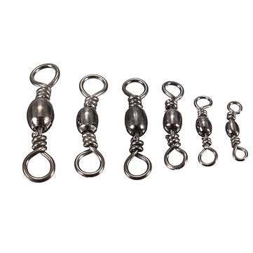 100Pcs Fishing Barrel Bearing Rolling Swivel Rings Fishing Tackle Connector #3 #4 #6 #... (SIZE: #6)