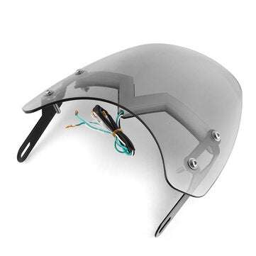 Universal 5-7`` Smoke Round Headlight Front Fairing Motorcycle Windshield Windscreen With LED