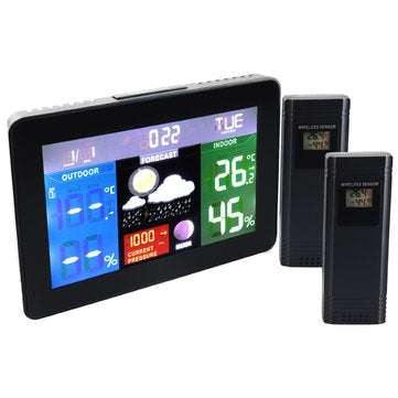 TS-71 Indoor Outdoor Temperature Monitor Digital Weather Station DCF77 RCC Thermometer RH% Barometri