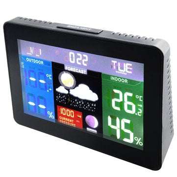 TS-71 Indoor Outdoor Temperature Monitor Digital Weather Station DCF77 RCC Thermometer RH% Barometri