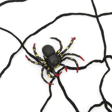Halloween Party Decoration Supply Black Spider Web With Spider Honor Props Toys