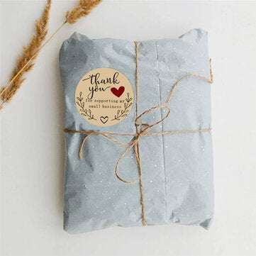 500pcs/lot  Round Handmade With Love Stickers Scrapbooking Hand Made Handmade Label Wedding Stickers