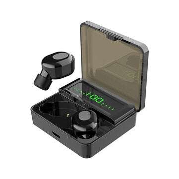 TWS Button Control Wireless bluetooth 5.0 Earphone Hifi Bass Sports Handsfree Head... (COLOR: BLACK)