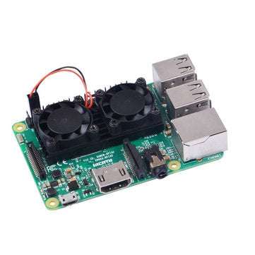 Ultimate Dual Cooling Fan +  Aluminum Heatsink + Copper Heatsink + Thermal Tape Kit For Raspberry Pi