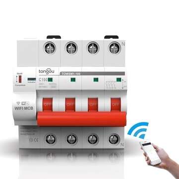 Tongou TOWSM1-100 4P 16-100A WIFI Circuit Breaker with Overload and Overvoltage Pr... (CURRENT: 80A)