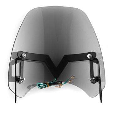 Universal LED Front Fairing Windshield Motorcycle Windscreen Fitting 5"-7" Round Headlight
