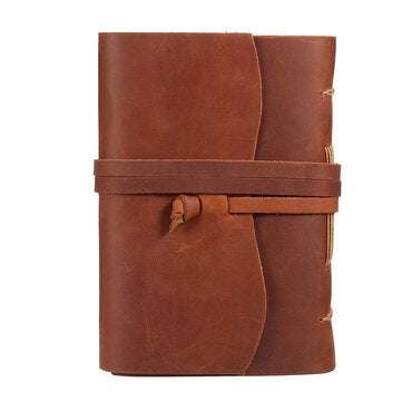 Thick Genuine Leather Journal Book 400 Pages Blank Paper Notebook Kraft Notepad Gift S... (NO.: 01#)