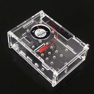 Transparent Acrylic Case with Cooling Fan for Install 3.5-inch Display Panel Suit Raspberry Pi 4B