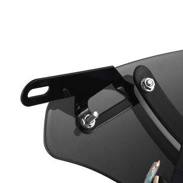 Universal 5-7" Black Round Headlight Front Fairing Motorcycle Windshield Windscreen With LED