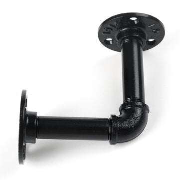 Pipe Shelf Brackets Wall Mounted Metal Pipe Brackets Industrial Black Shelf Vintage for Wall Mounted